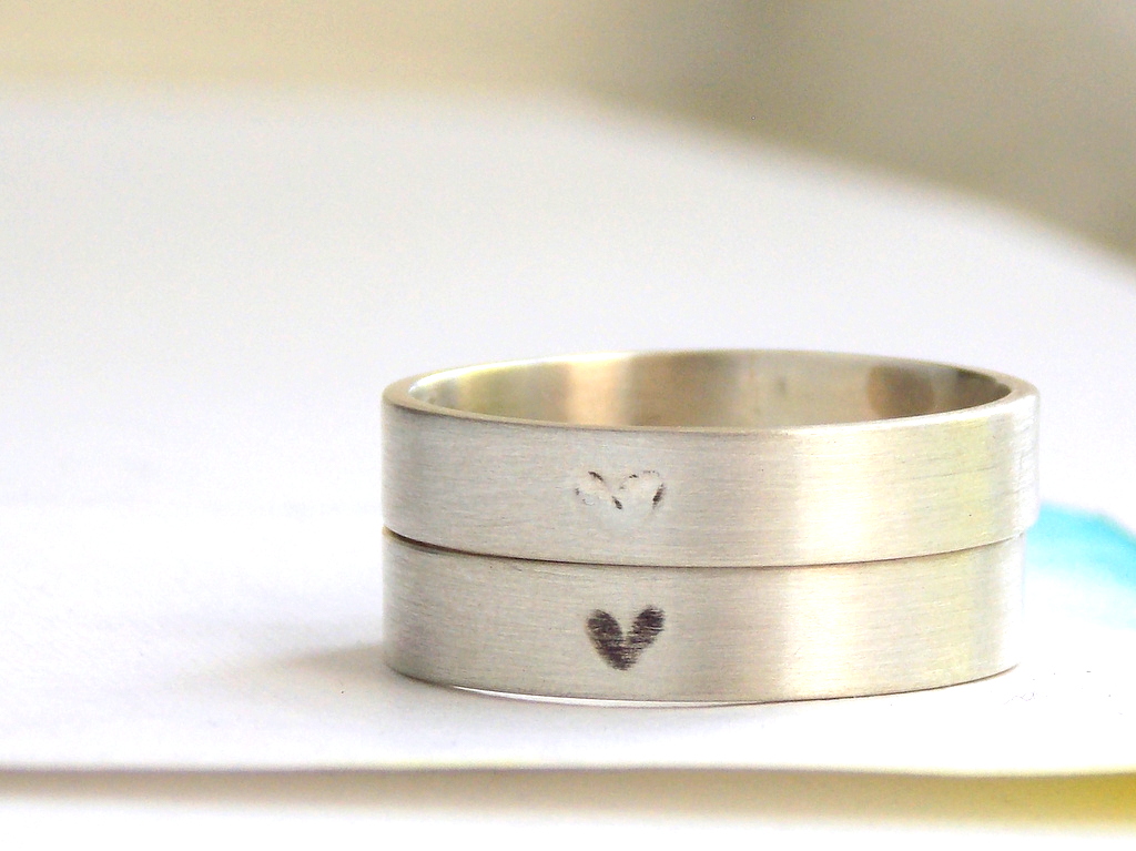 Engraved Heart Ring Choose Your Finish, Sterling Silver Ring on Luulla